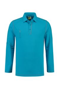 Image de CagAmned Shirt polo lange mouw turquoise/grijs